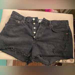 Agolde black jean shorts